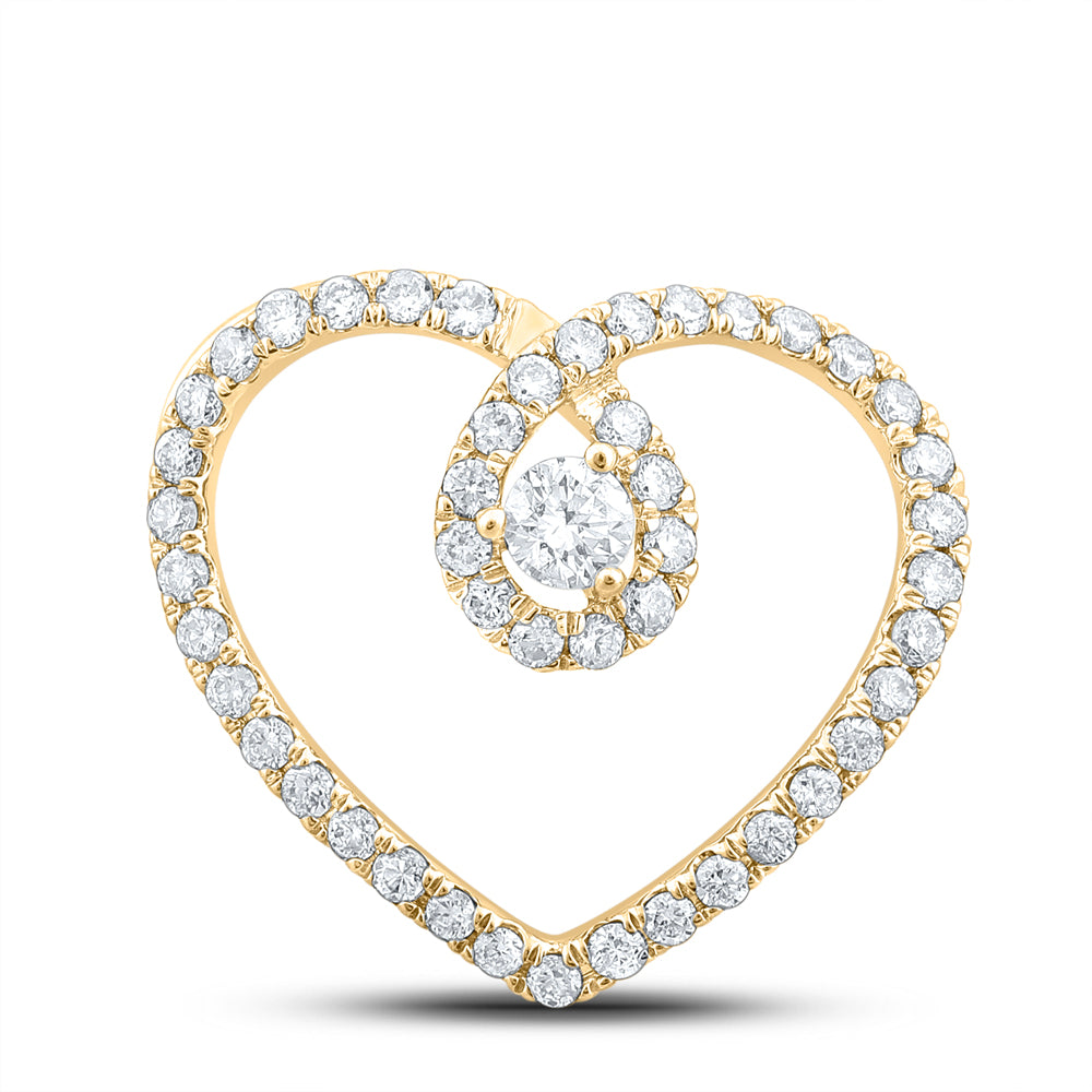 1/3CTW-DIA CN HEART PENDANT