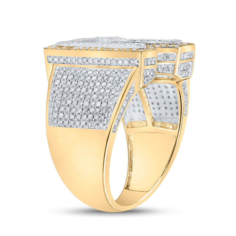 1 1/4CTW-DIA P1P2 INITIAL "R" MENS RING