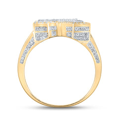 1 1/4CTW-DIA P1P2 INITIAL "R" MENS RING