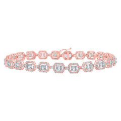 4CTW-DIA NK SQUARE BAGUETTE MENS BRACELET (8 INCH)