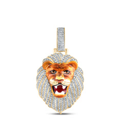 5/8CTW-DIA P1P2 LION FACE MENS CHARM