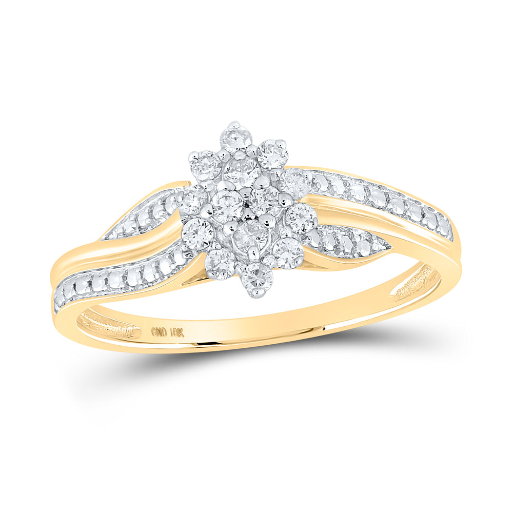 10K Yellow Gold 1/5 CTW-Natural Diamond Fashion Ring 2.07 Gram