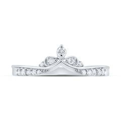 10K White Gold 1/8 CTW-Natural Diamond Chevron Band 1.68 Gram