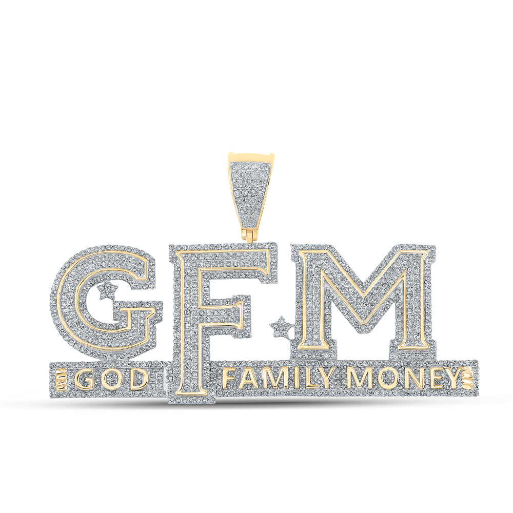 10K Yellow Gold 3 CTW-Natural Diamond "Gfm" Mens Charm 19.92 Gram