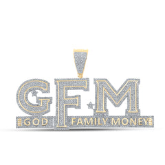 10K Yellow Gold 3 CTW-Natural Diamond "Gfm" Mens Charm 19.92 Gram