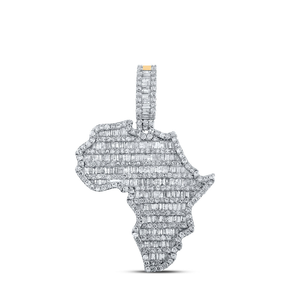 2 3/4CTW-DIA NK AFRICA MAP MENS CHARM