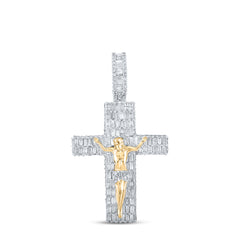 3 7/8CTW-DIA NK JESUS MENS CHARM
