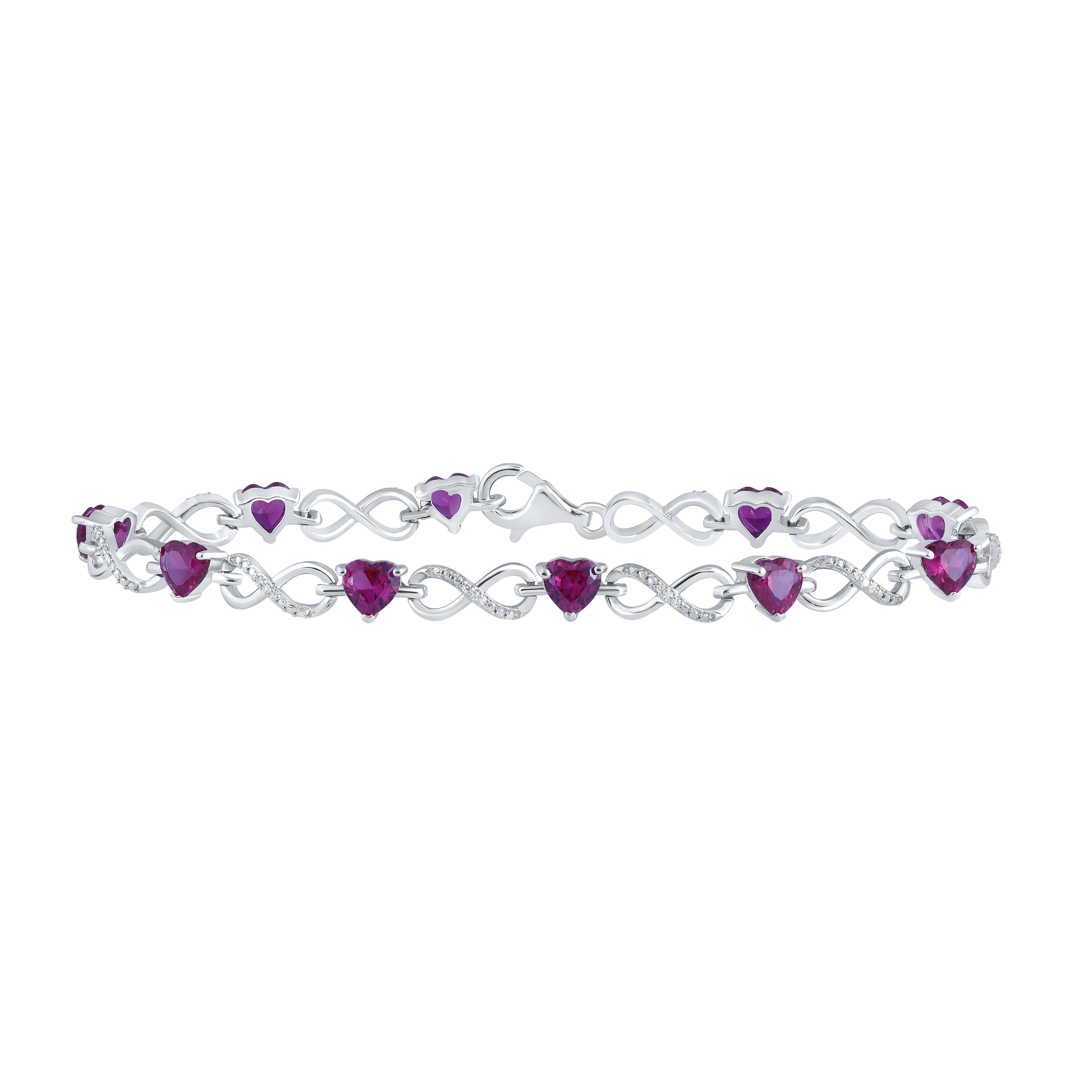 1/10CTW-DIA 7CT-RUBY SYNTHETIC GEMSTONE BRACELET