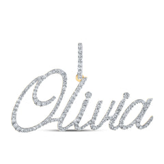 10K Yellow Gold 7/8 CTW-Natural Diamond "Olivia" Initial Pendant 2.82 Gram