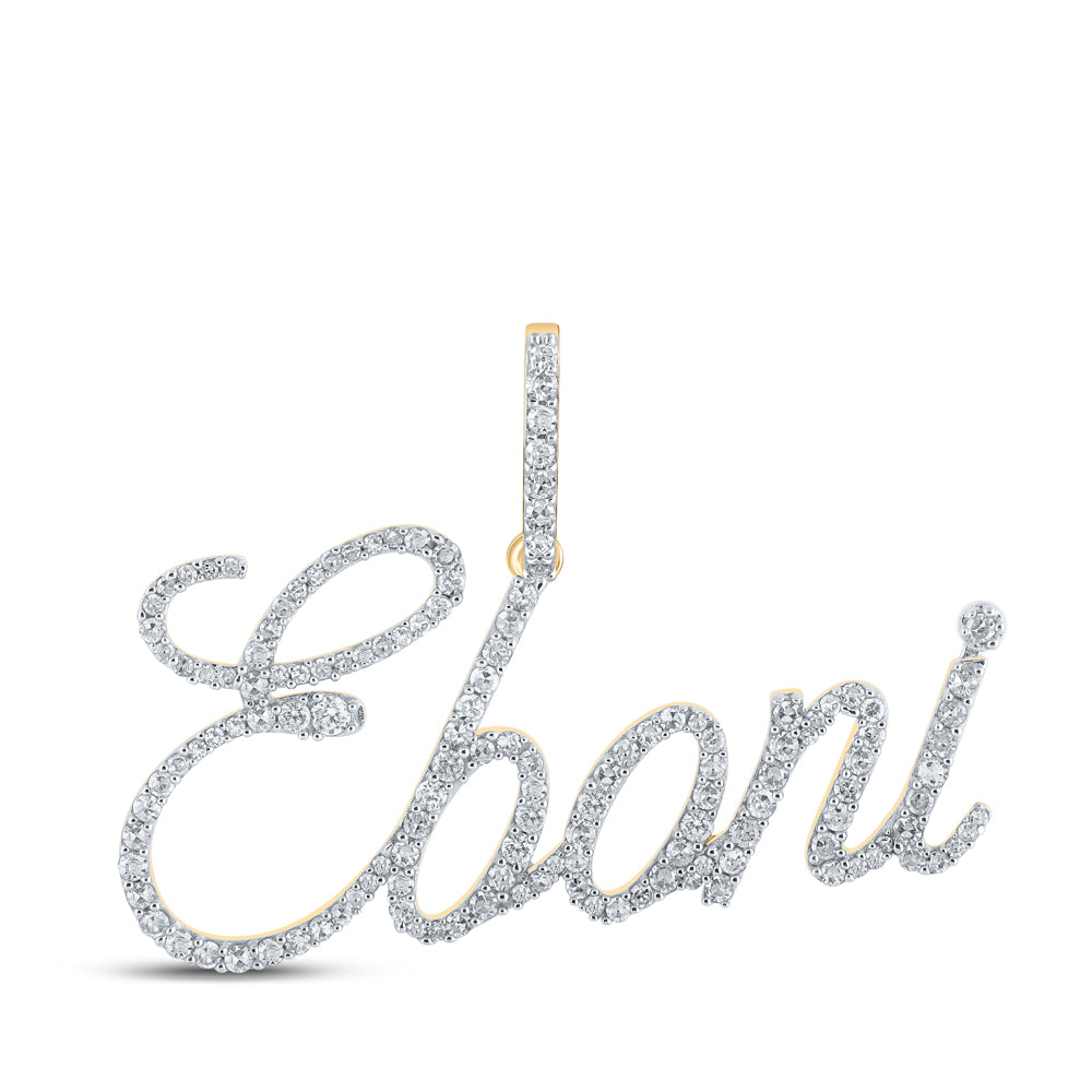 3/4CTW-DIA P1 "EBONI" INITIAL PENDANT