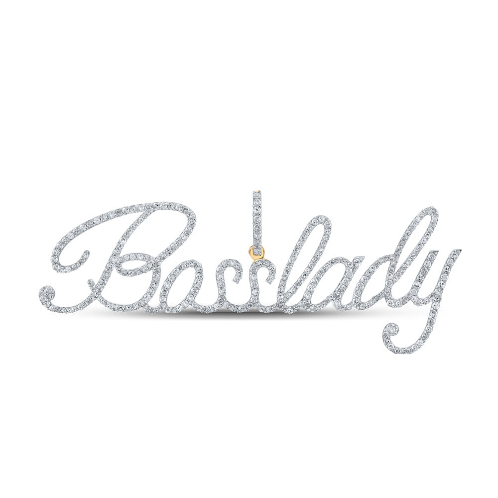 1 1/2CTW-DIA P1 "BOSSLADY" INITIAL PENDANT