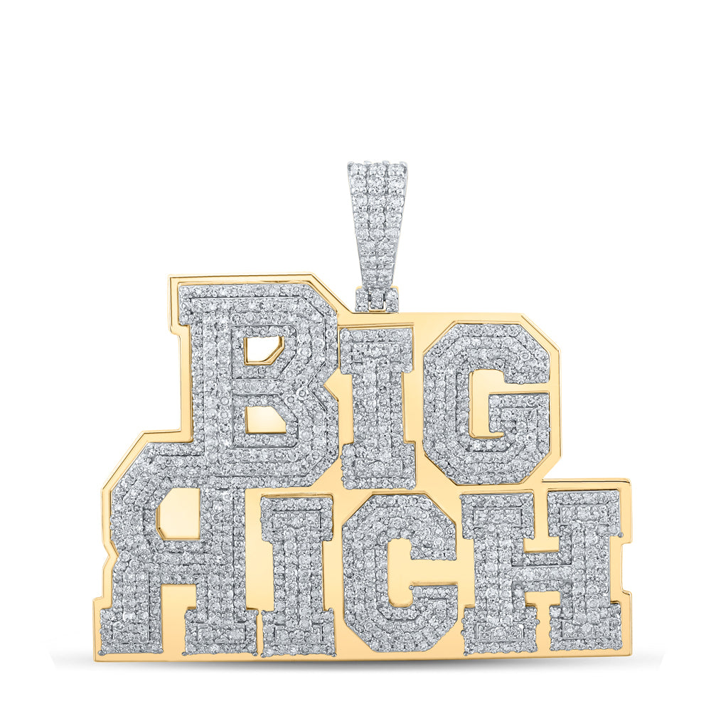 3 3/8CTW-DIA NK "BIG RICH" MENS CHARM