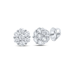 1CTW-DIA NK FLOWER EARRING
