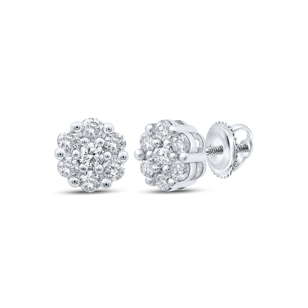 1/2CTW-DIA NK FLOWER EARRING