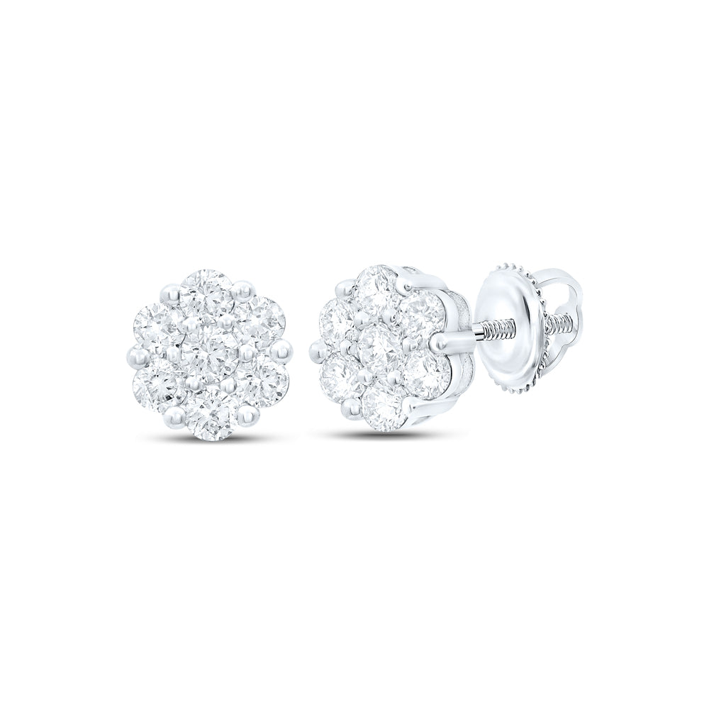 1CTW-DIA NK FLOWER EARRING