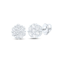 1CTW-DIA NK FLOWER EARRING