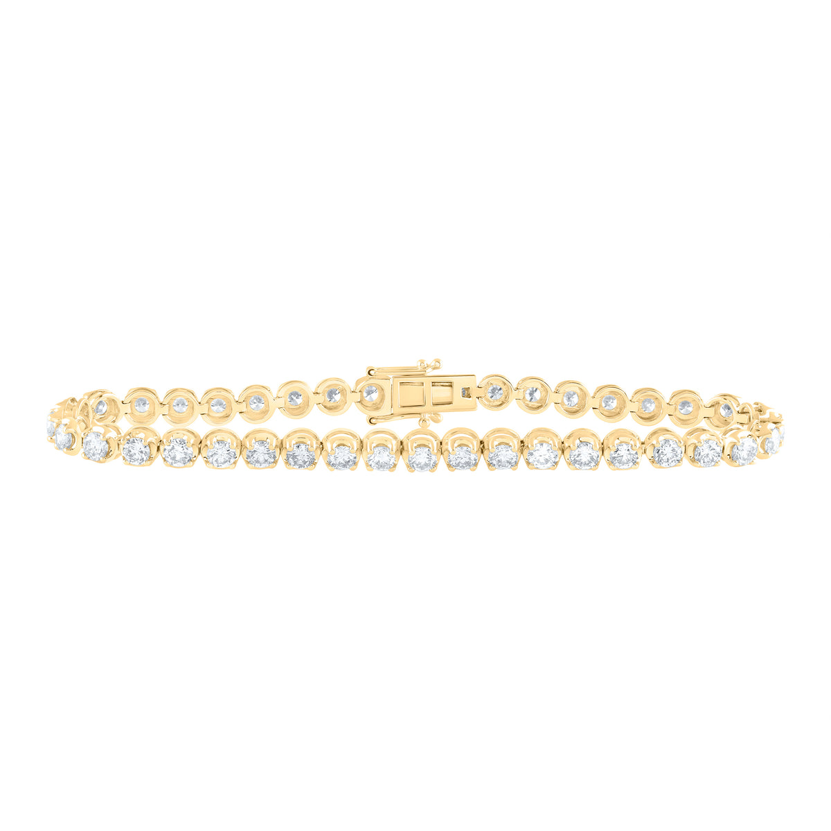 14K Yellow Gold 5 CTW-Natural Diamond Tennis Bracelet(7 Inch ) 9.93 Gram