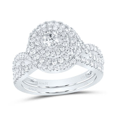 1CTW-DIA ANA M 1/5CT-CRD DOUBLE HALO BRIDAL SET RING