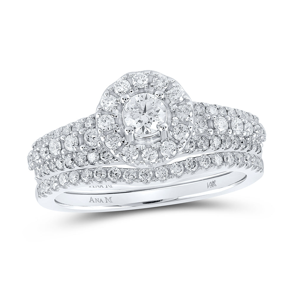 1CTW-DIA ANA M 1/5CT-CRD SINGLE HALO BRIDAL SET RING
