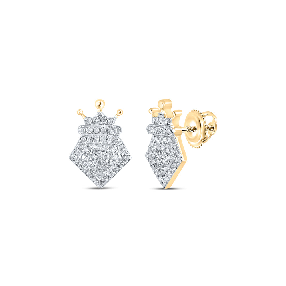 1/4CTW-DIA P1P2 CROWN DIAMOND EARRING