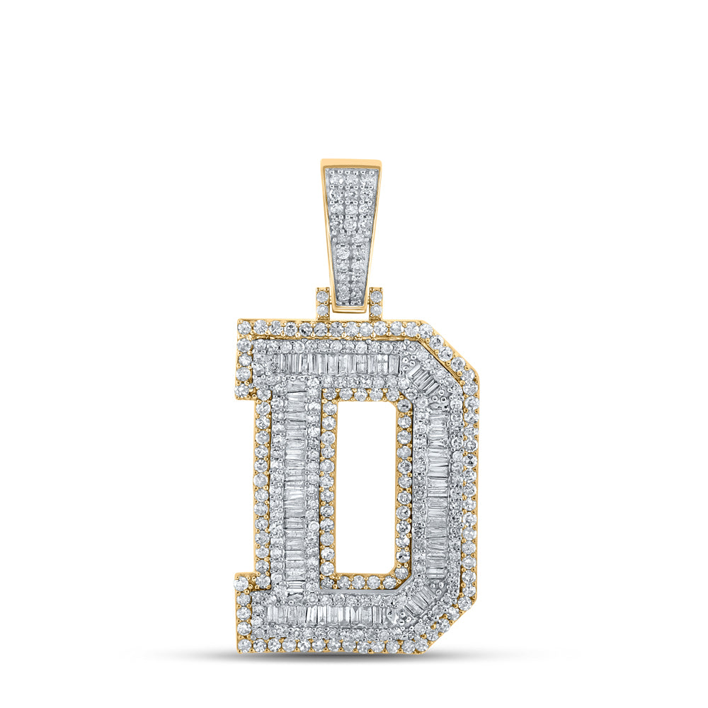 2 1/3CTW-DIA CN MENS INITIAL "D" PENDANT