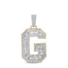 1 7/8CTW-DIA CN MENS INITIAL "G" PENDANT