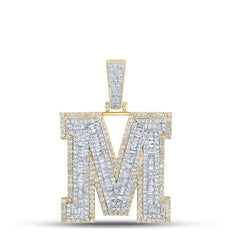 2 7/8CTW-DIA CN MENS INITIAL "M" PENDANT