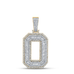 2 1/5CTW-DIA CN MENS INITIAL "O" PENDANT