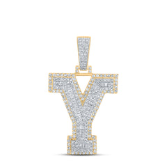 1 5/8CTW-DIA CN MENS INITIAL "Y" PENDANT