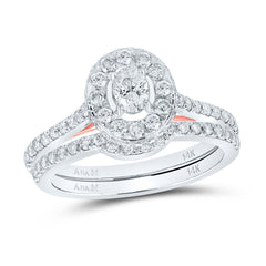 1CTW-DIA ANA M 1/5CT-COVAL SINGLE HALO  BRIDAL SET RING