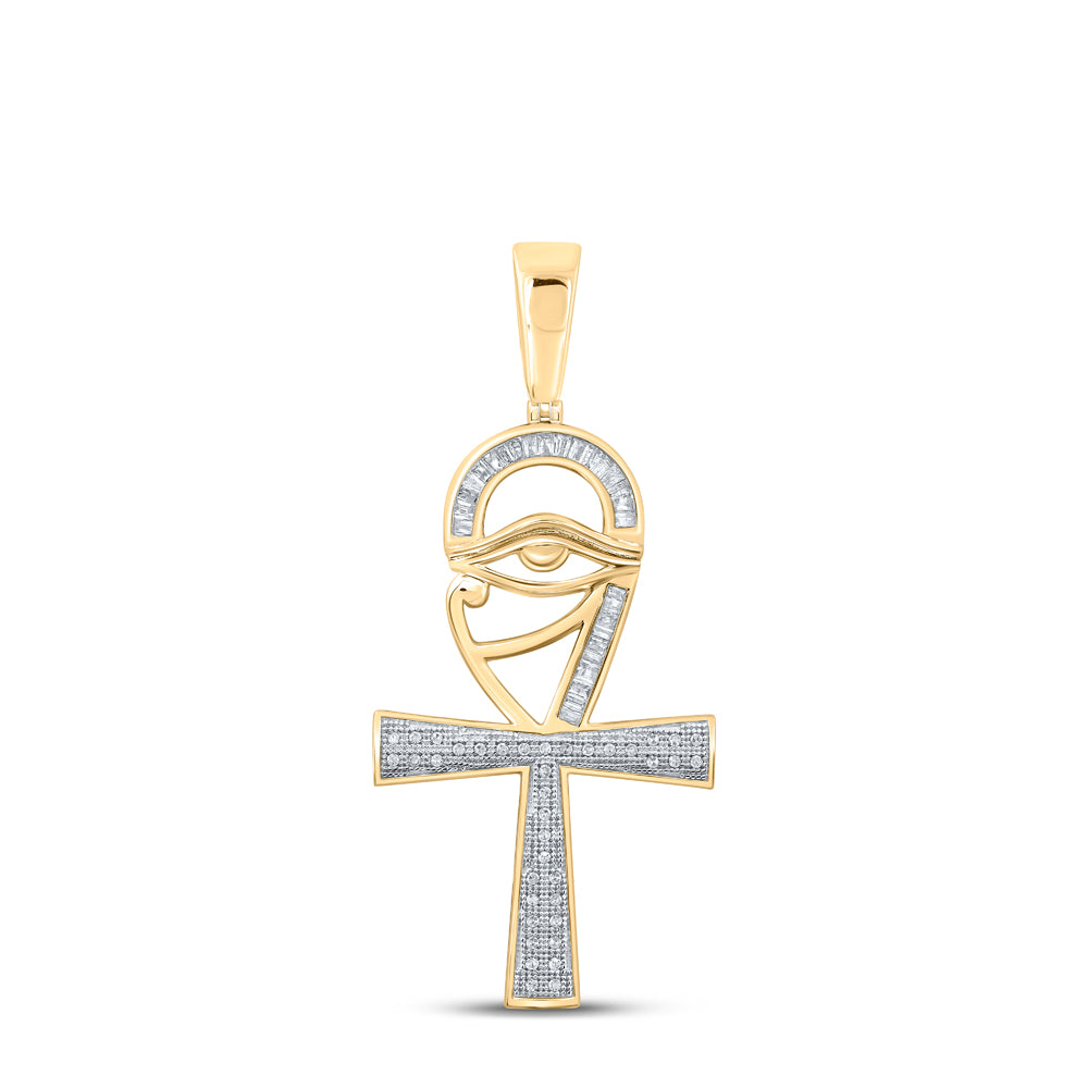 1/3CTW-DIA P1P2 CROSS MENS CHARM