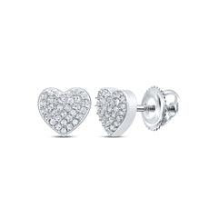 10K White Gold 1/5 CTW-Natural Diamond P1P2 Gift Heart Earring 1.49 Gram