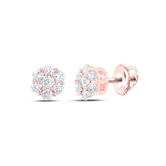 1/3CTW-DIA NK 7 STONE FLOWER EARRING