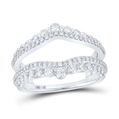 14K White Gold 7/8 CTW-Natural Diamond Enhancer Ring 5.95 Gram