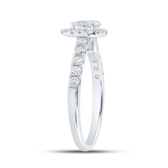 1CTW-DIA ANA M 1/3CT-CPEAR ENGAGEMENT SINGLE HALO