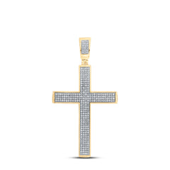 3/4CTW-DIA P1P2 CROSS MENS CHARM