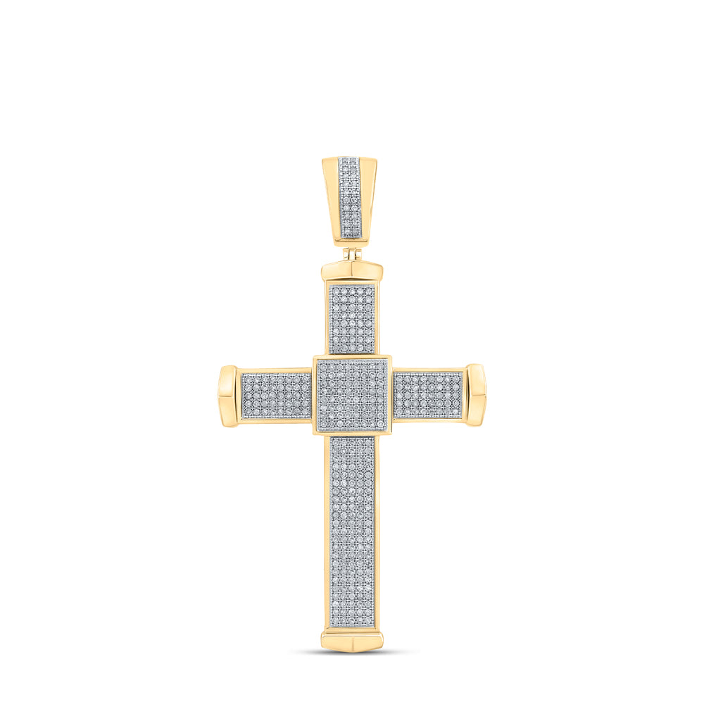1 CTW-DIA P1P2 CROSS MENS CHARM