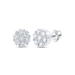 1 1/5CTW-DIA NK FLOWER EARRING