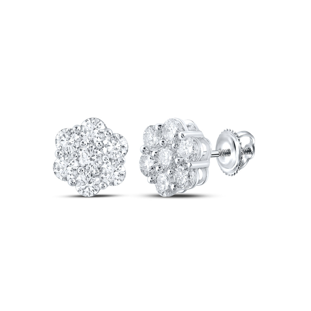 2CTW-DIA NK FLOWER EARRING