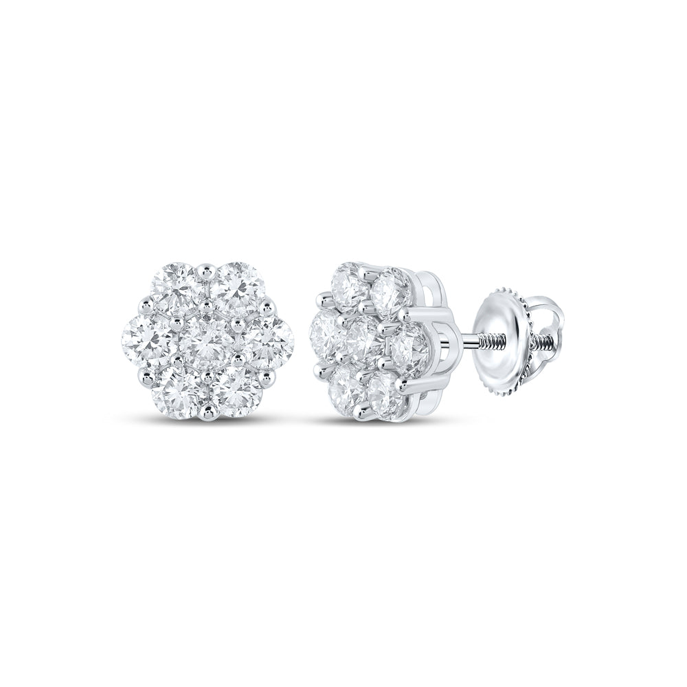 2 5/8CTW-DIA NK FLOWER EARRING