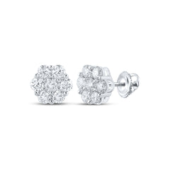 2 5/8CTW-DIA NK FLOWER EARRING