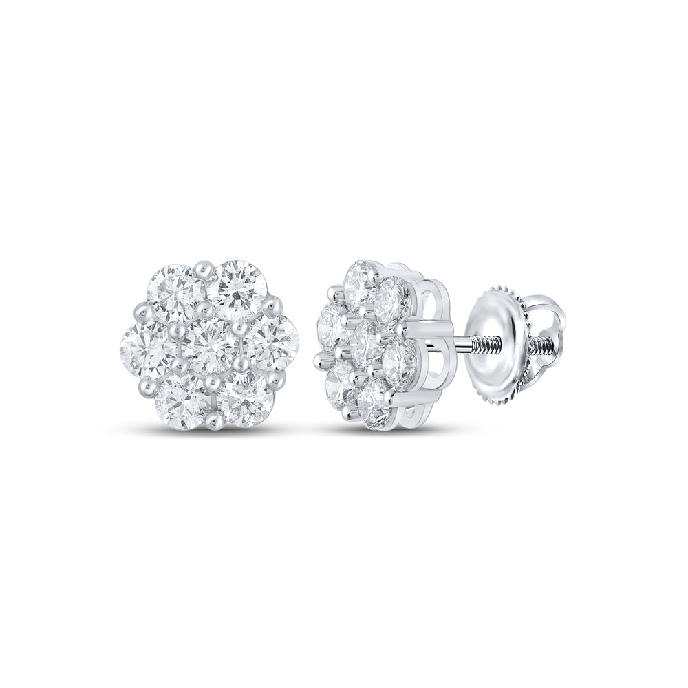 2 3/4CTW-DIA NK FLOWER EARRING