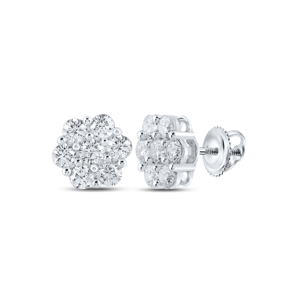 2 3/4CTW-DIA NK FLOWER EARRING