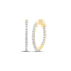 1CTW-DIA NK HOOPS EARRING
