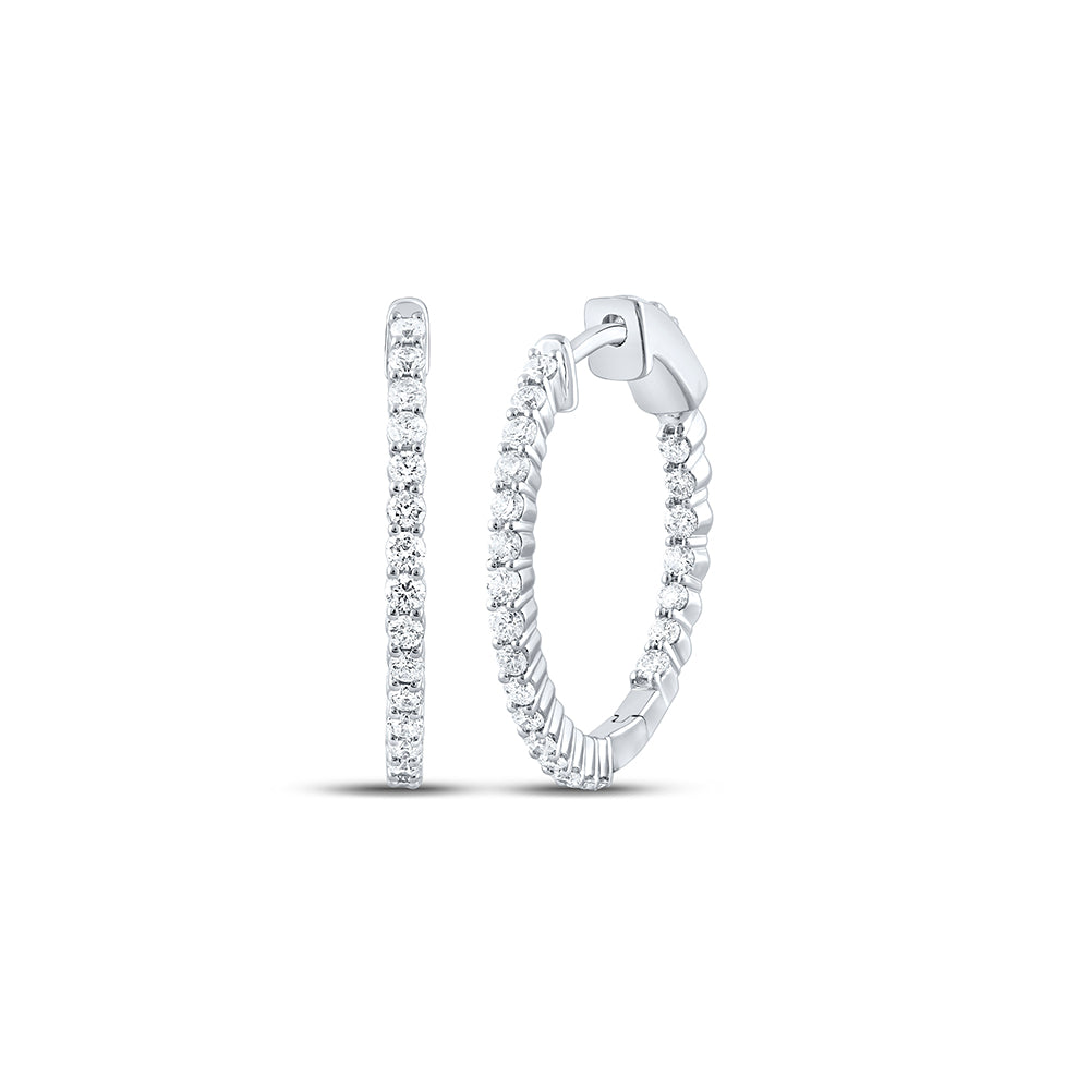1CTW-DIA NK HOOPS EARRING