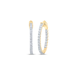 2CTW-DIA NK HOOPS EARRING