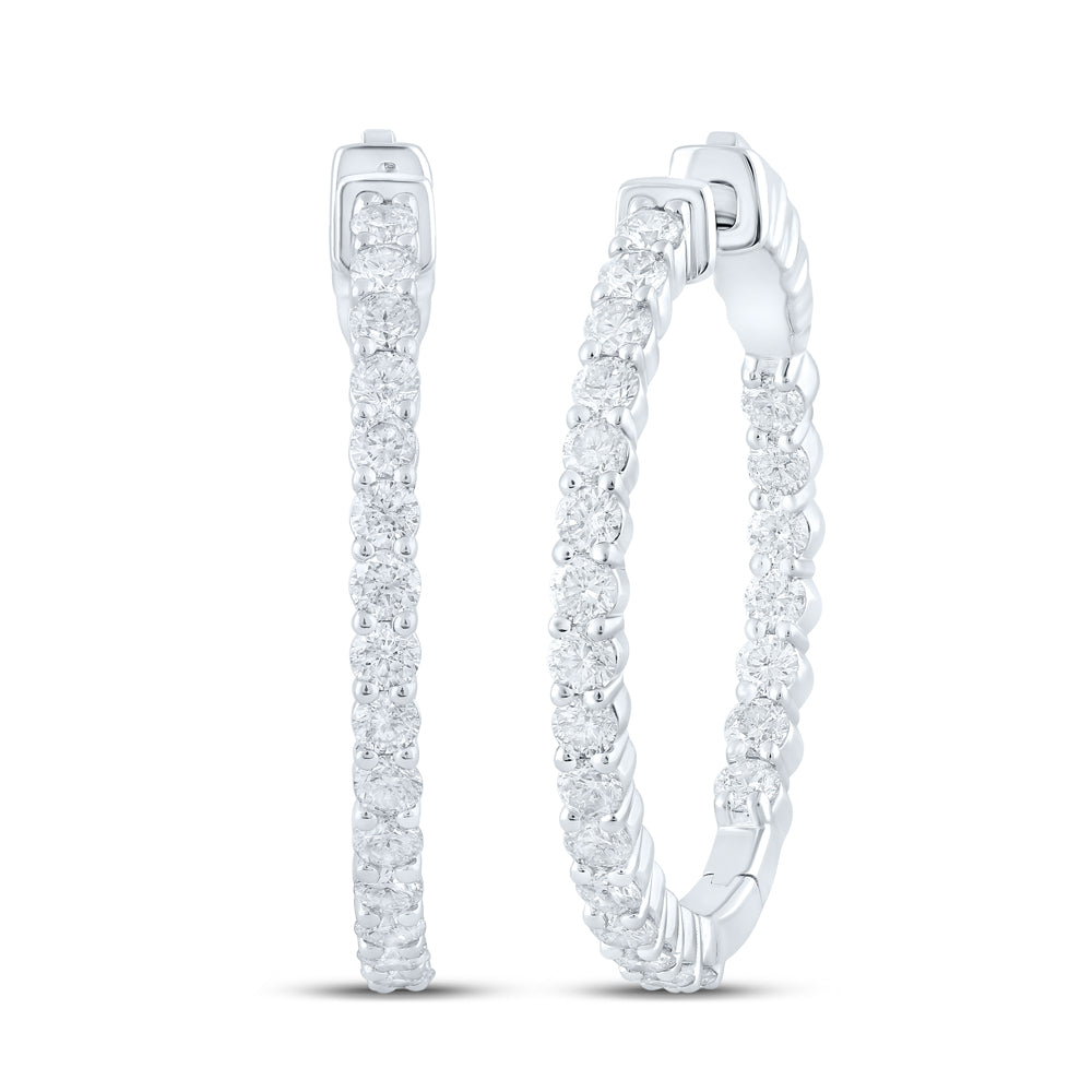 2CTW-DIA NK HOOPS EARRING