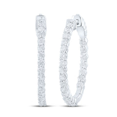 2CTW-DIA NK HOOPS EARRING