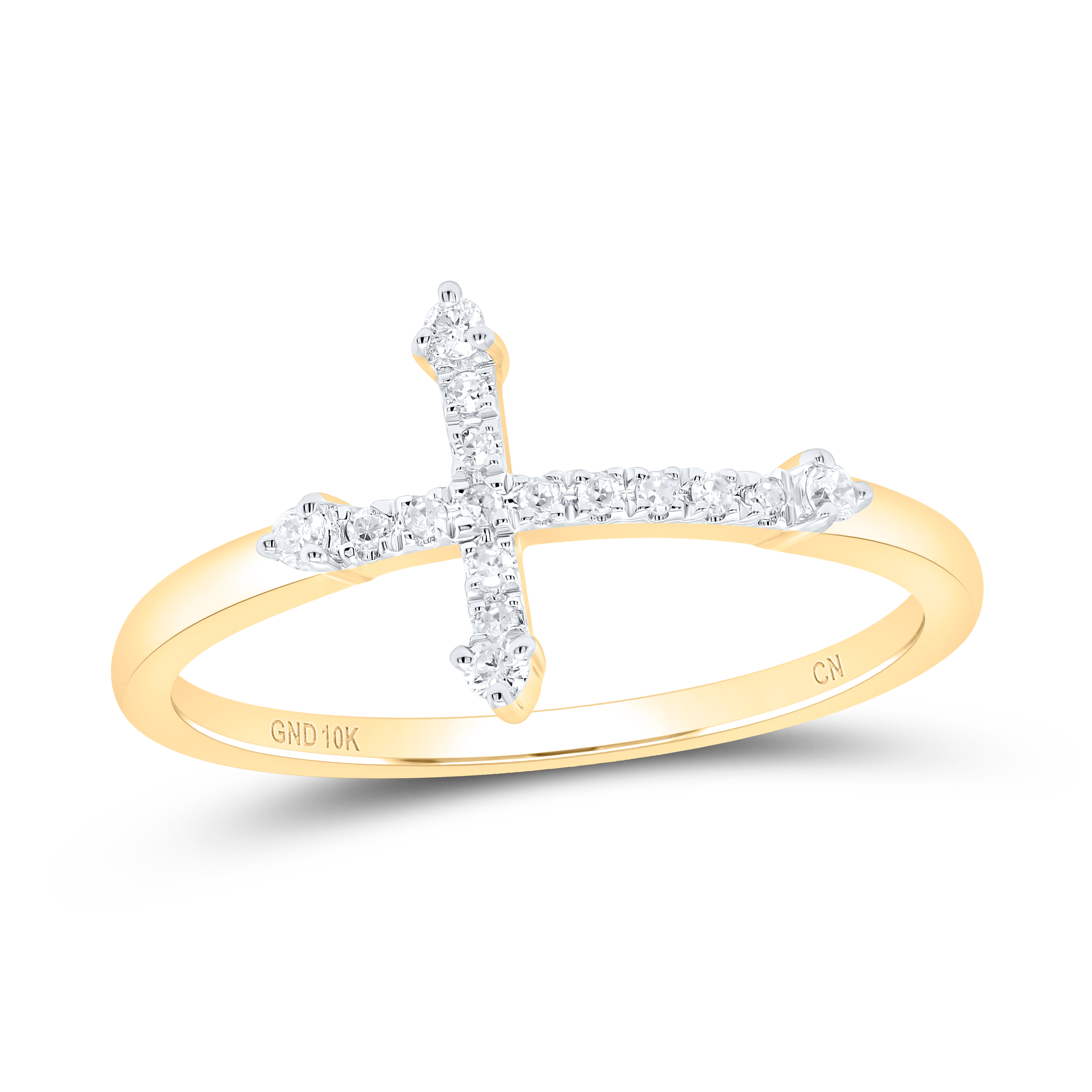 1/10CTW-DIA CN CROSS RING