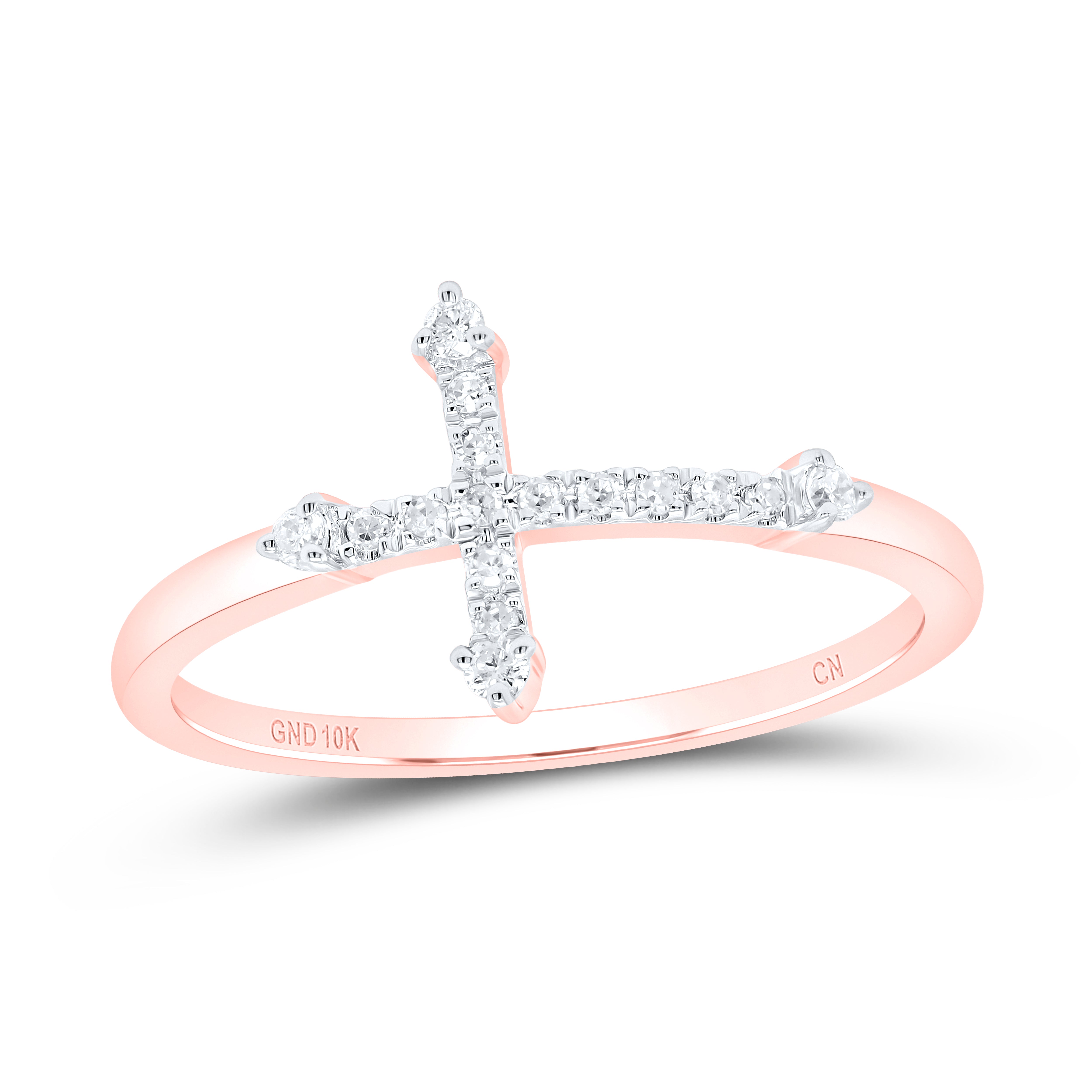 1/10CTW-DIA CN CROSS RING